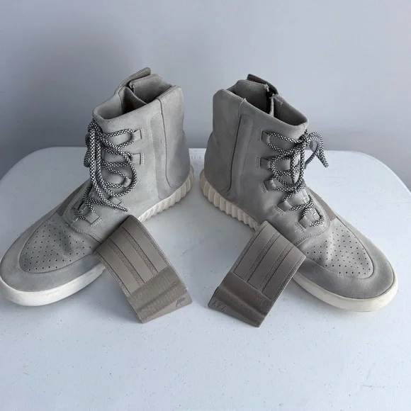 Adidas Yeezy 750 Boost High Top Sneakers 12 Gray Brown Kanye West Suede Boots - Picture 12 of 16